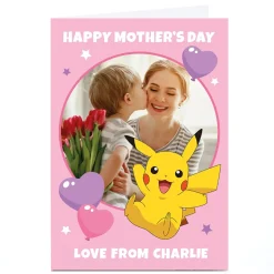 Personalised Pokemon Mother's Day Card - Pikachu