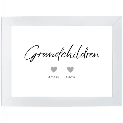 Personalised Print - Grandchildren 2 Hearts