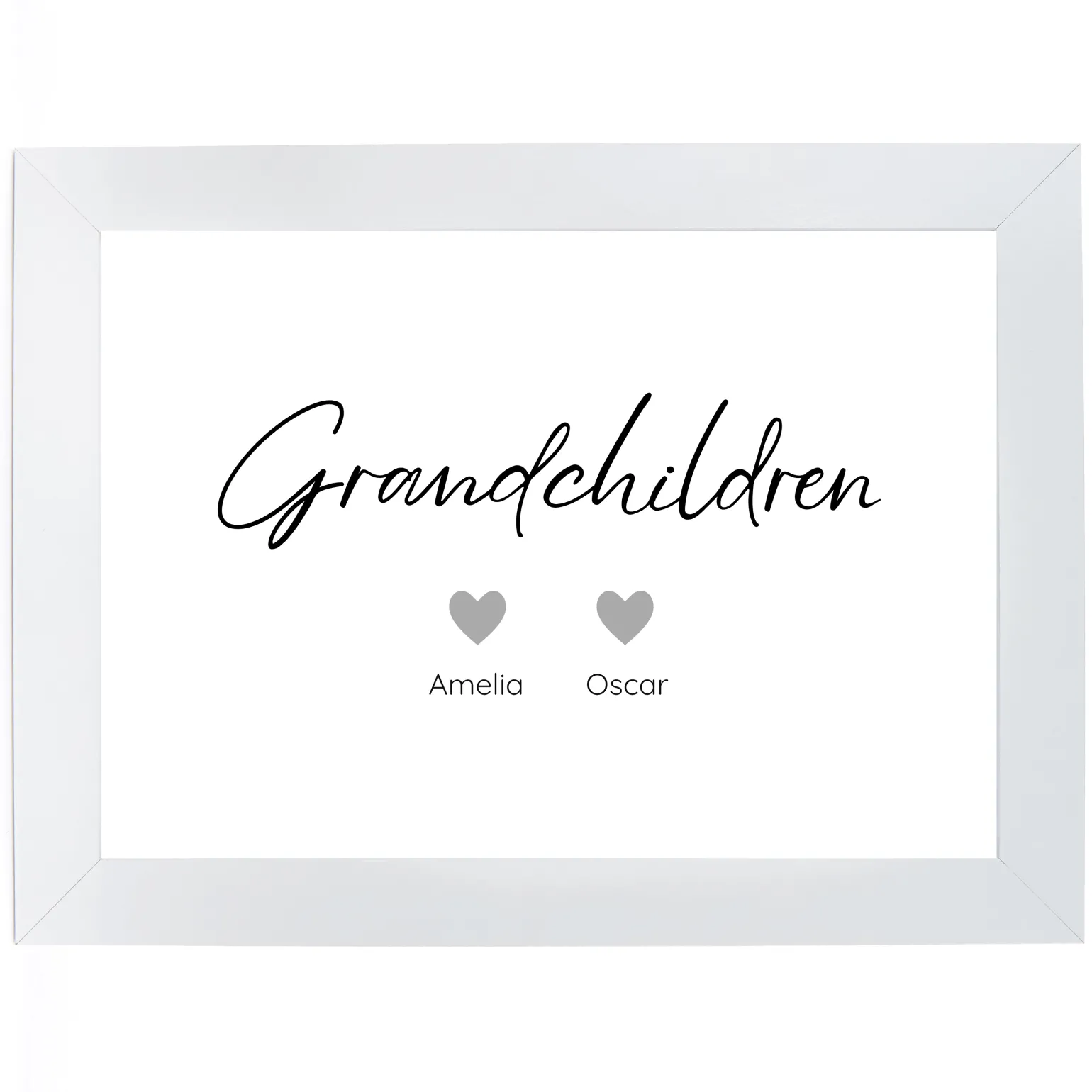 Personalised Print - Grandchildren 2 Hearts