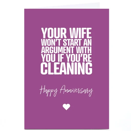 Personalised Punk Anniversary Card - Wife, Cleaning