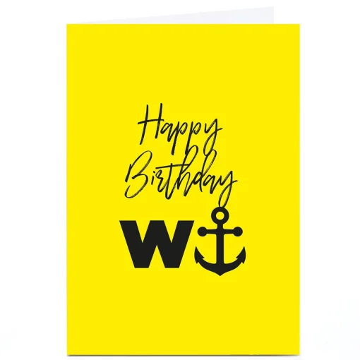 Personalised Punk Birthday Card - W Anchor