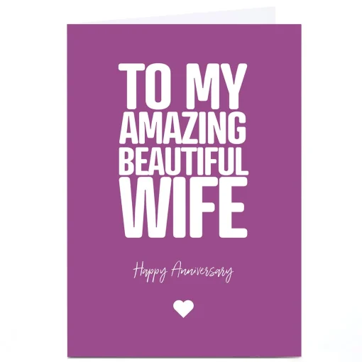 Personalised Punk Cards Anniversary Card - Amazing Beautiful Wife