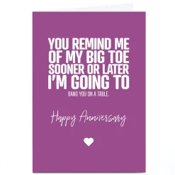 Personalised Punk Cards Anniversary Card - On The Table