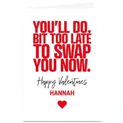 Personalised Punk Valentine's Day Card - You'll Do!