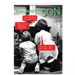 Personalised Quitting Hollywood Christmas Card - Son