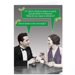 Personalised Quitting Hollywood Christmas Card - Happy Couple