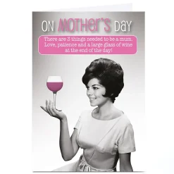 Personalised Qutting Hollywood Mother's Day Card - Mum Large Glass