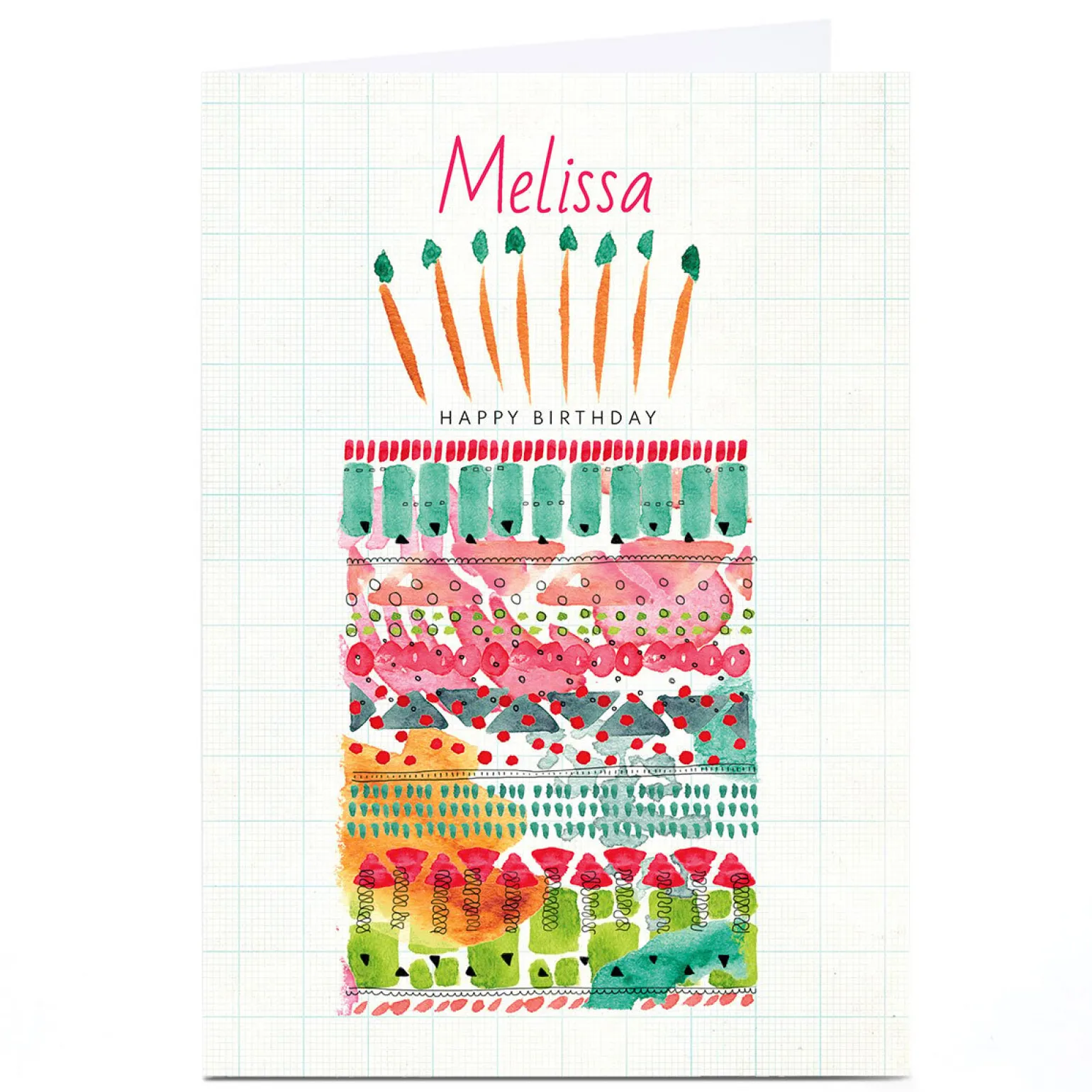 Personalised Rebecca Prinn Birthday Card - Cake