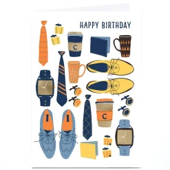 Personalised Rebecca Prinn Birthday Card - Shoes & Ties