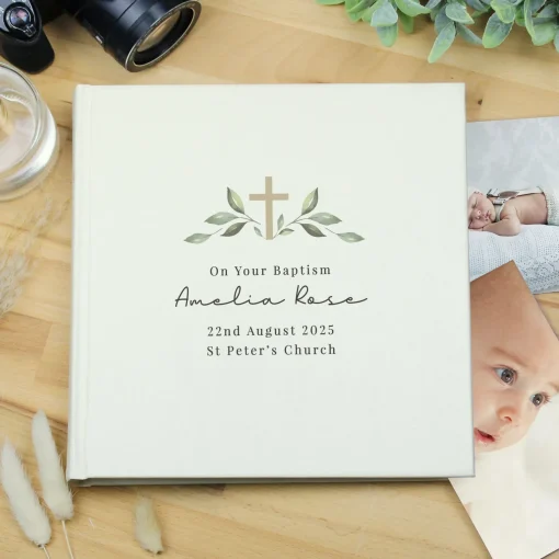 Personalised Religious Cross Square Photo Album