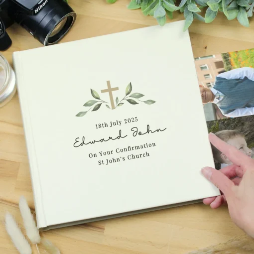 Personalised Religious Cross Square Photo Album