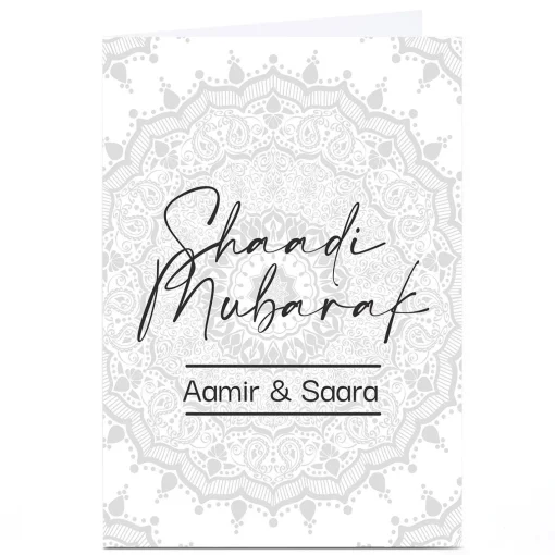 Personalised Roshah Designs Wedding Card - Shaadi Mubarak