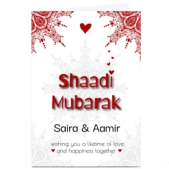 Personalised Roshah Designs Card - Shaadi Mubarak, Happiness