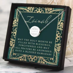 Personalised Sentiment Eid & Ramadan Disc Necklace & Box