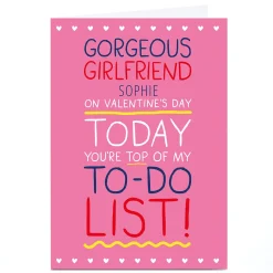 Personalised Shout! Valentine's Day Card - Girlfriend To Do List