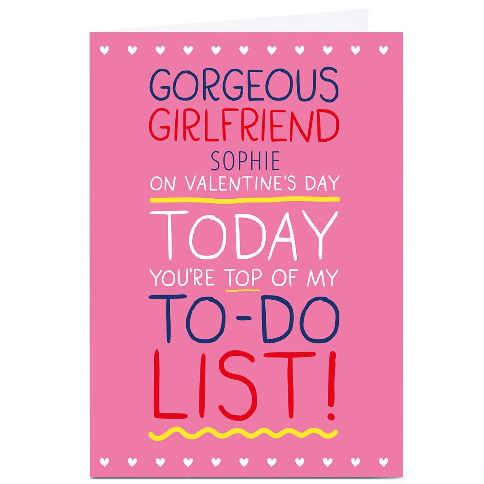 Personalised Shout! Valentine's Day Card - Girlfriend To Do List