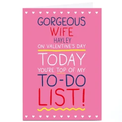 Personalised Shout! Valentine's Day Card - Wife To Do List