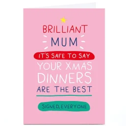 Personalised Smiley Happy People Christmas Card - Best Dinners
