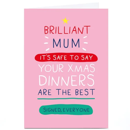 Personalised Smiley Happy People Christmas Card - Best Dinners