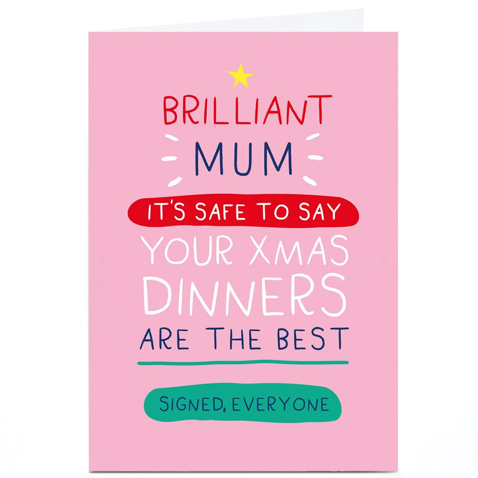 Personalised Smiley Happy People Christmas Card - Best Dinners