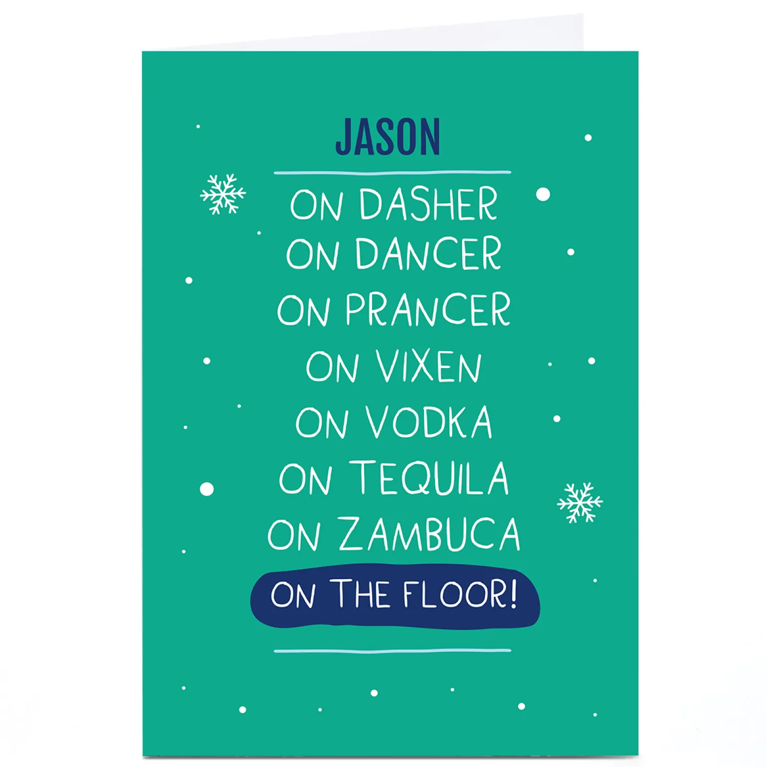 Personalised Smiley Happy People Christmas Card - On The Floor