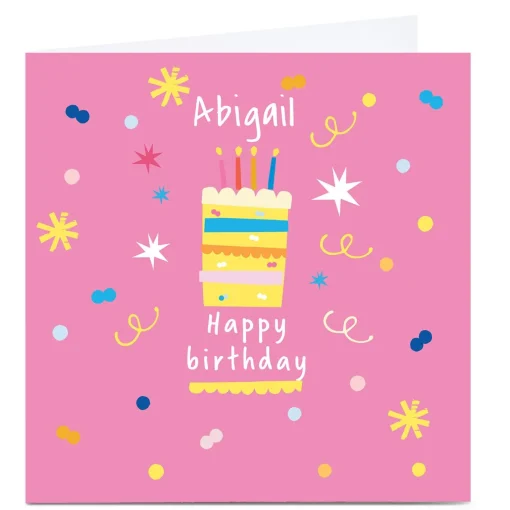Personalised Squirrel Bandit Birthday Card - Birthday Cake