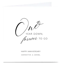 Personalised 1st Anniversary Card - Forever To Go