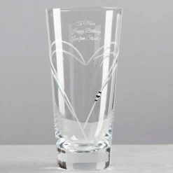 Personalised Swarovski Elements Glass Vase - Mother's Day