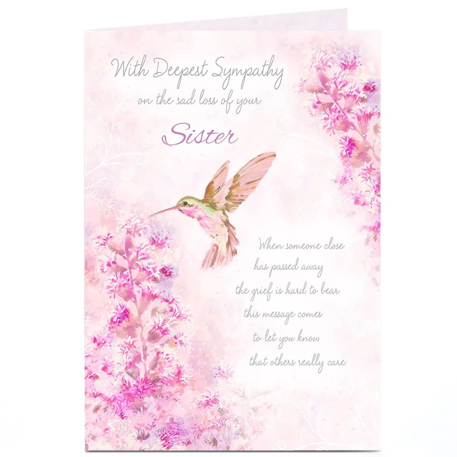 Personalised Sympathy Card -Hummingbird