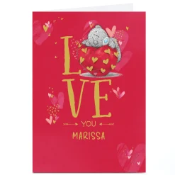 Personalised Tatty Teddy Valentine's Day Card - LOVE You Cuddles, Any Name