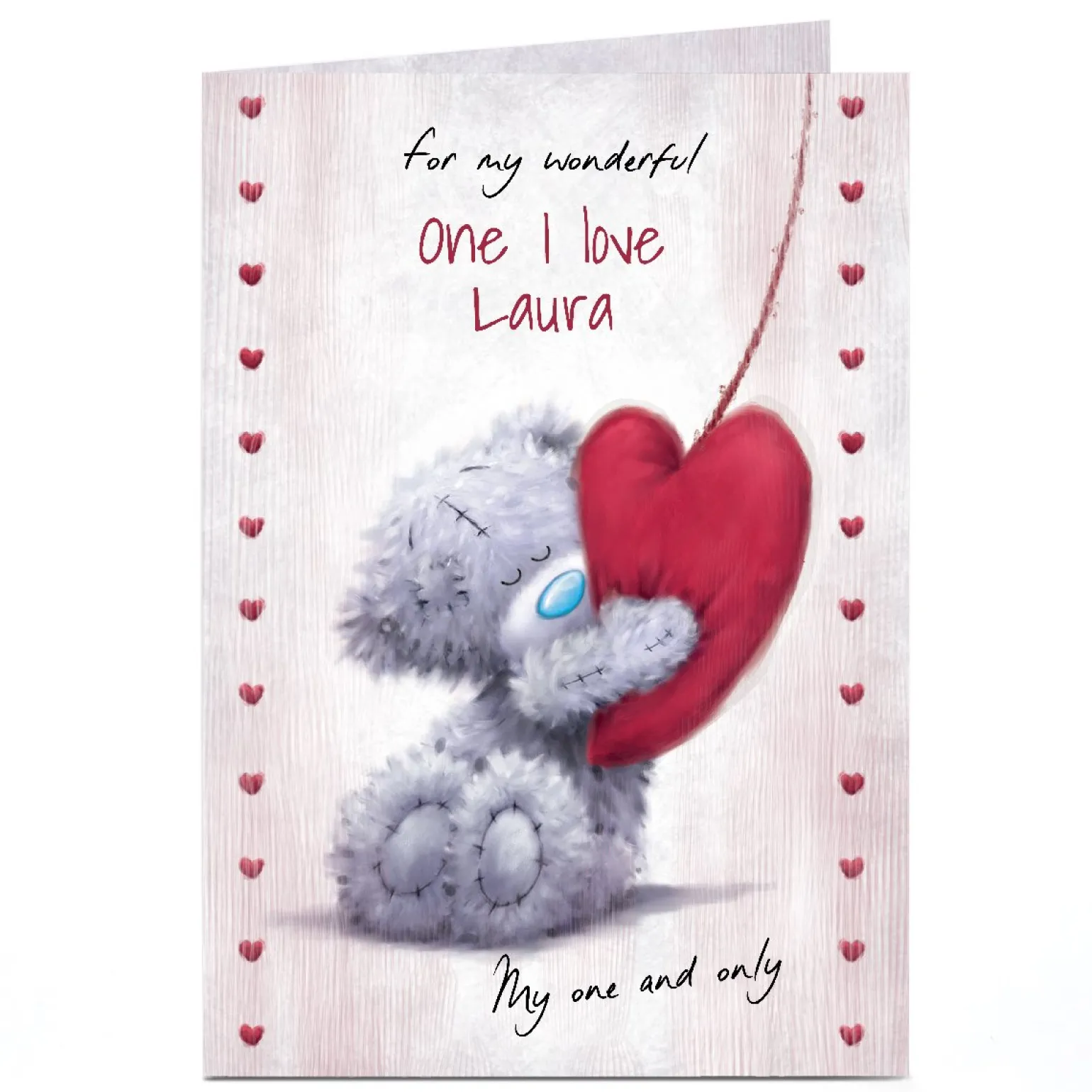 Personalised Tatty Teddy Valentine's Day Card - My One and Only, One I Love