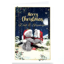 Personalised Tatty Teddy Christmas Card - Merry Christmas Bears, Dad & Stepmum