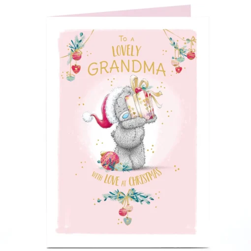 Personalised Tatty Teddy Christmas Card - To a Lovely Grandma