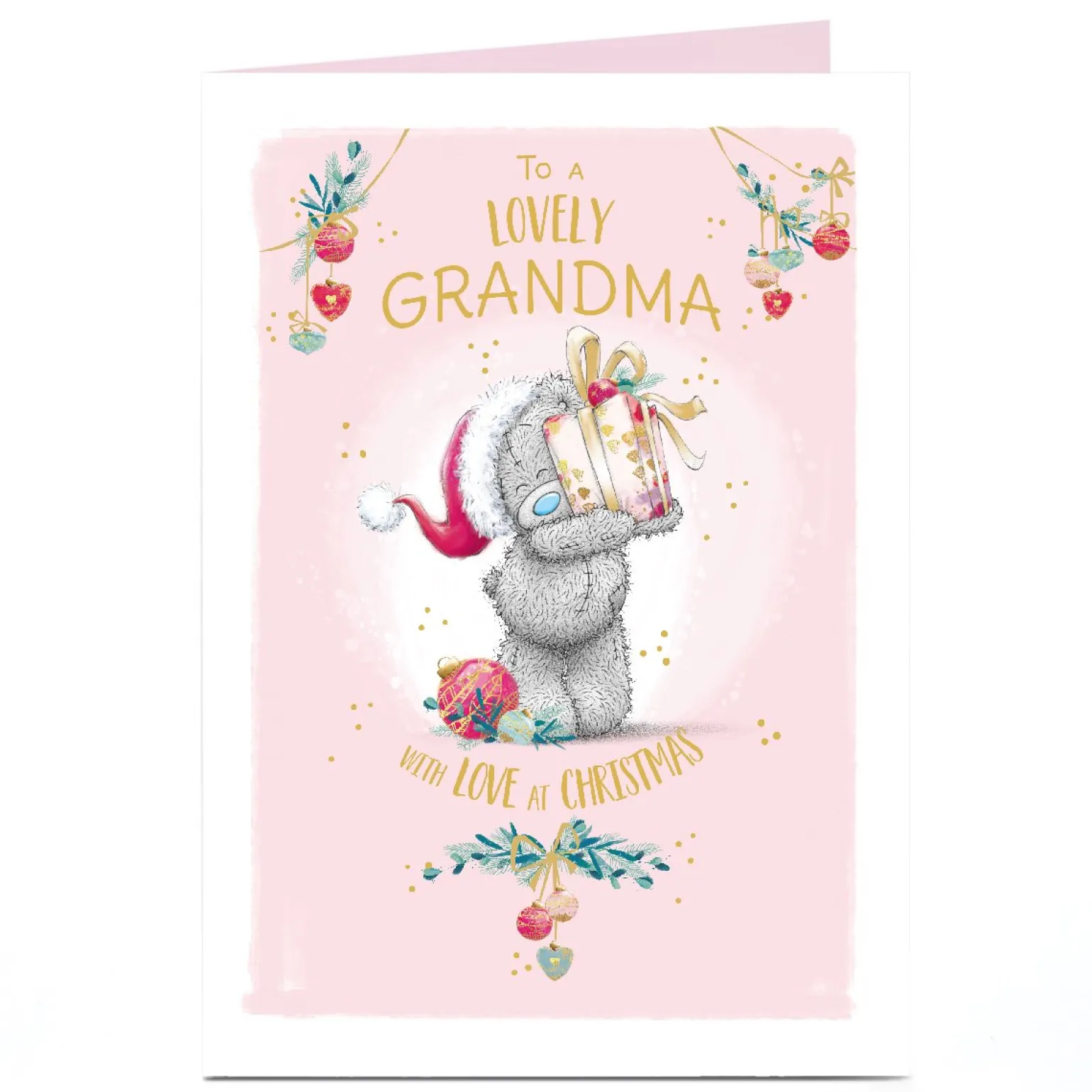 Personalised Tatty Teddy Christmas Card - To a Lovely Grandma