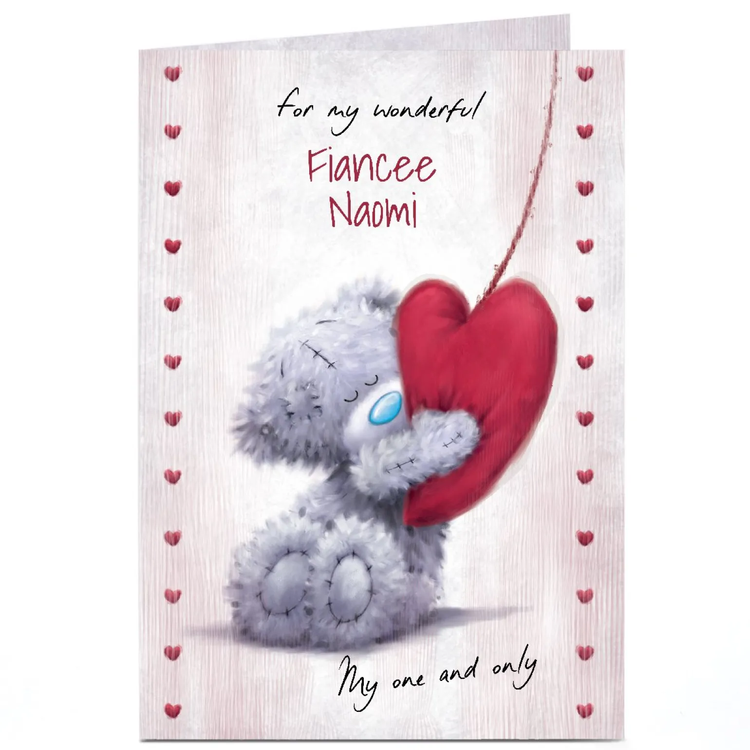 Personalised Tatty Teddy Valentine's Day Card - My One and Only, Fiancee