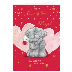 Personalised Tatty Teddy Valentine's Day Card - You Make My Heart Smile, One I Love