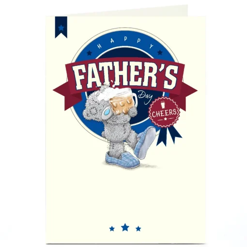 Personalised Tatty Teddy Father's Day Card - Cheers Beer