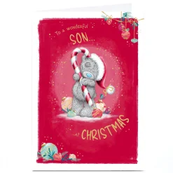 Personalised Tatty Teddy Christmas Card - To a Wonderful Son