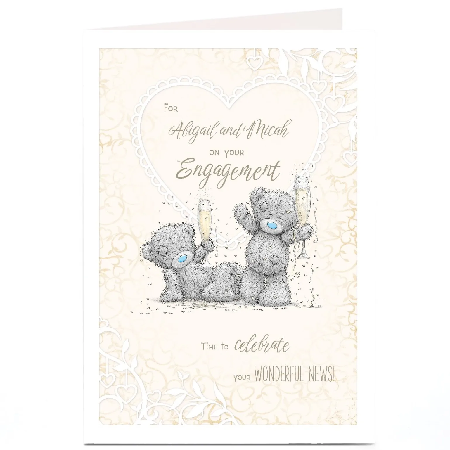 Personalised Tatty Teddy Engagement Card - Celebrate Your Wonderful News
