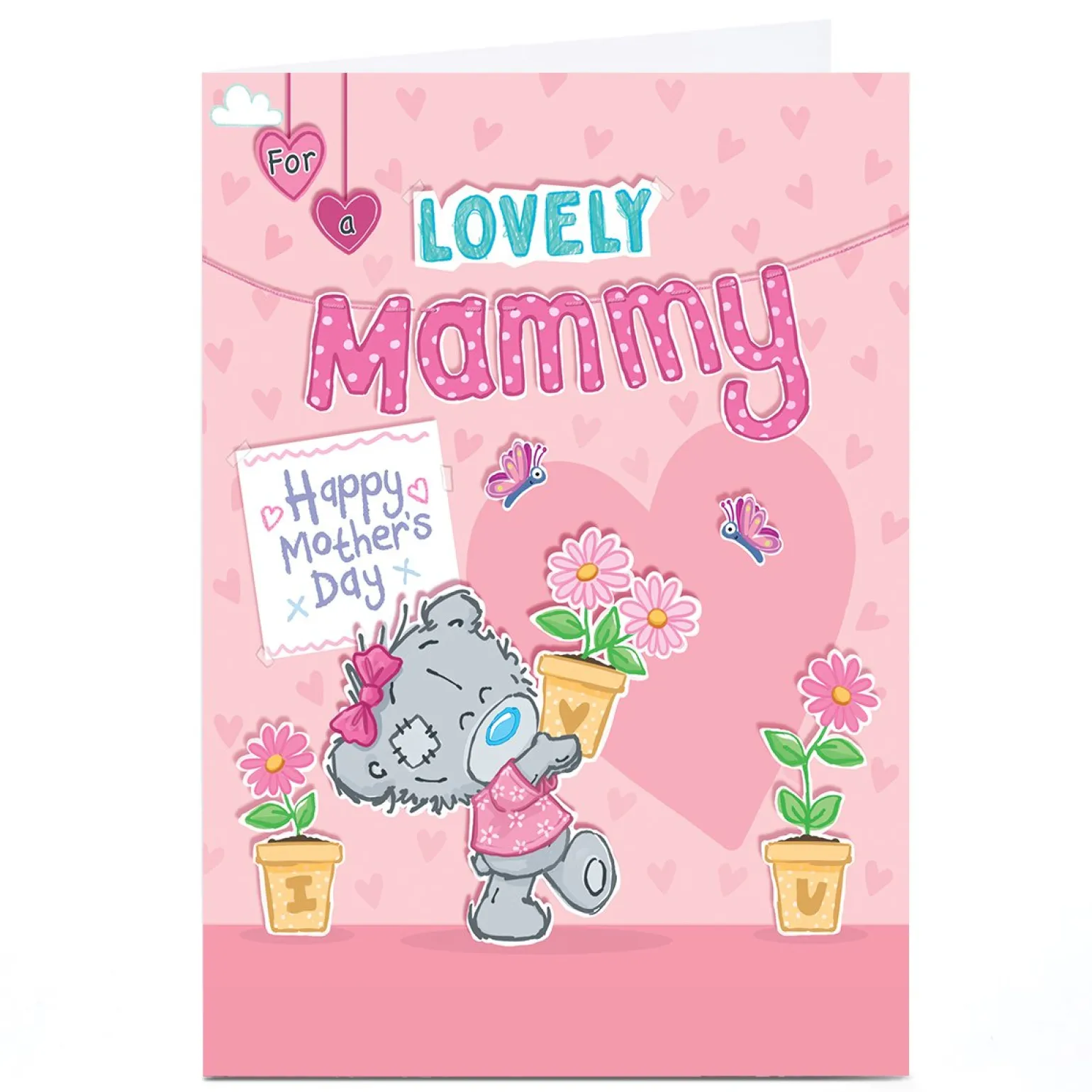 Personalised Tatty Teddy Mother's Day Card - Lovely Mammy