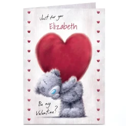 Personalised Tatty Teddy Valentine's Day Card - Be My Valentine, Any Name