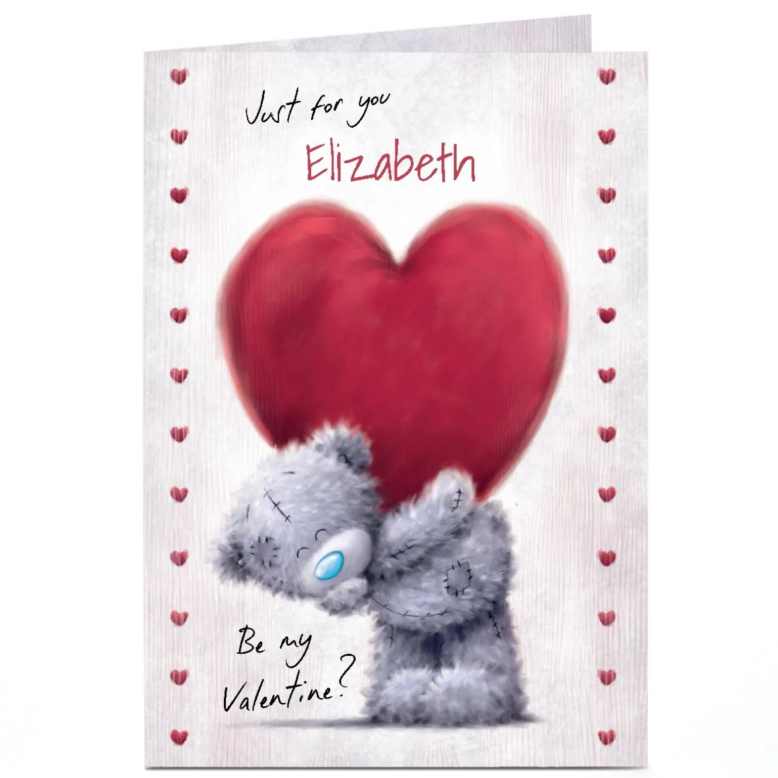 Personalised Tatty Teddy Valentine's Day Card - Be My Valentine, Any Name