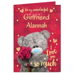 Personalised Tatty Teddy Valentine's Day Card - Love You so Much, Wonderful Girlfriend