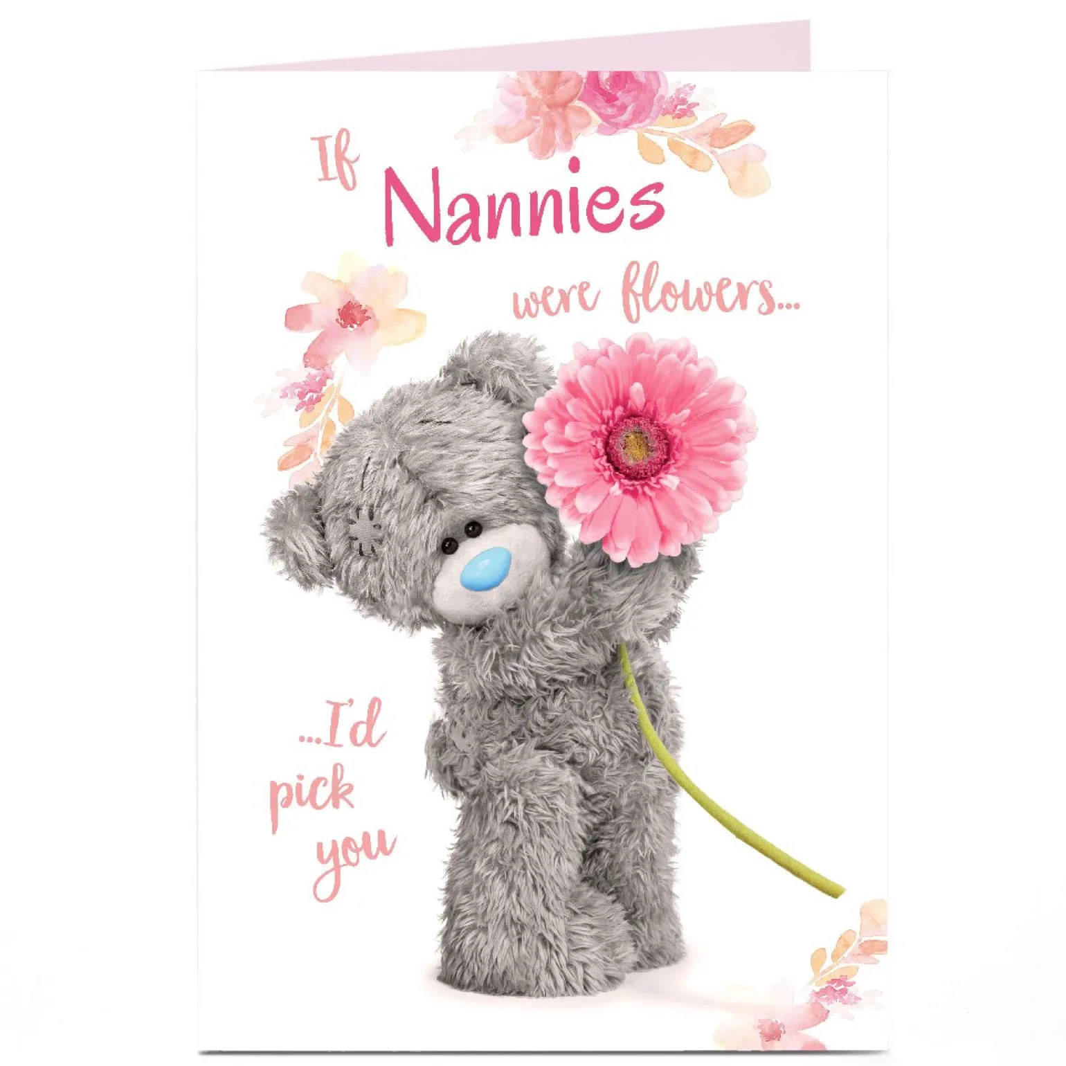 Personalised Tatty Teddy Mother's Day Card - If Nannies were Flowers