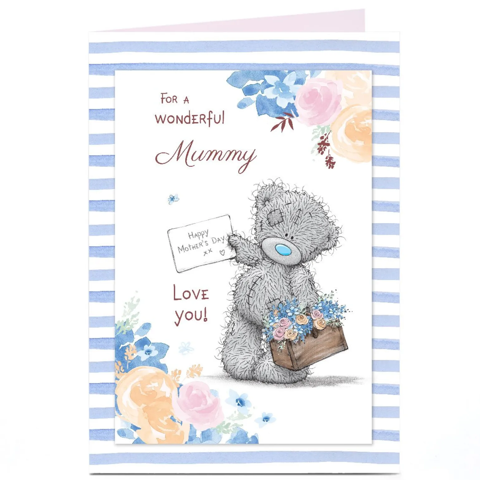 Personalised Tatty Teddy Mother's Day Card - Happy Mother's Day Note, Mummy