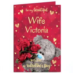 Personalised Tatty Teddy Valentine's Day Card - For My Beautiful, Wife