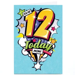 Personalised 12th Birthday Card - Comic Book 12 Today