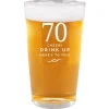 Personalised 70th Birthday Pint Glass - Cheers, Drink Up!
