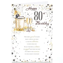 Personalised 80th Birthday Card - Grand Occasion Champagne