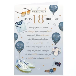 Personalised 18th Birthday Card - Blue World to Explore